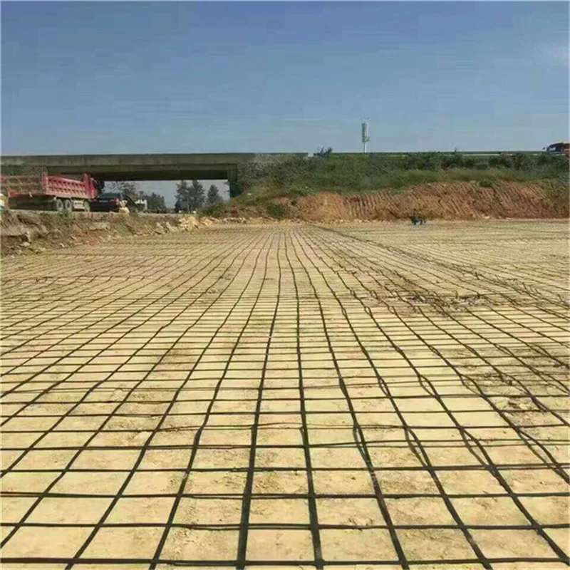 High quality  creep basalt 100kn steel plastic geogrid geobelt for Soft foundation reinforcement asphalt pavement construction