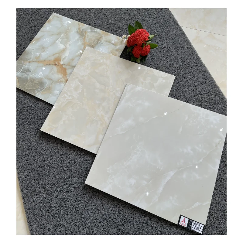 Hot Sale 600x600 White Beige Green Onyx Pisos Porcelanato Polished Glossy Glazed Porcelanto Floor Tiles for Floor
