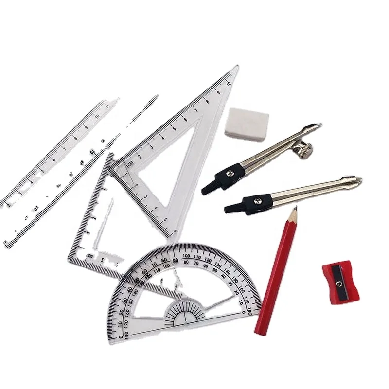 hot sales mathematical set with students drawing geometry box math set stationery