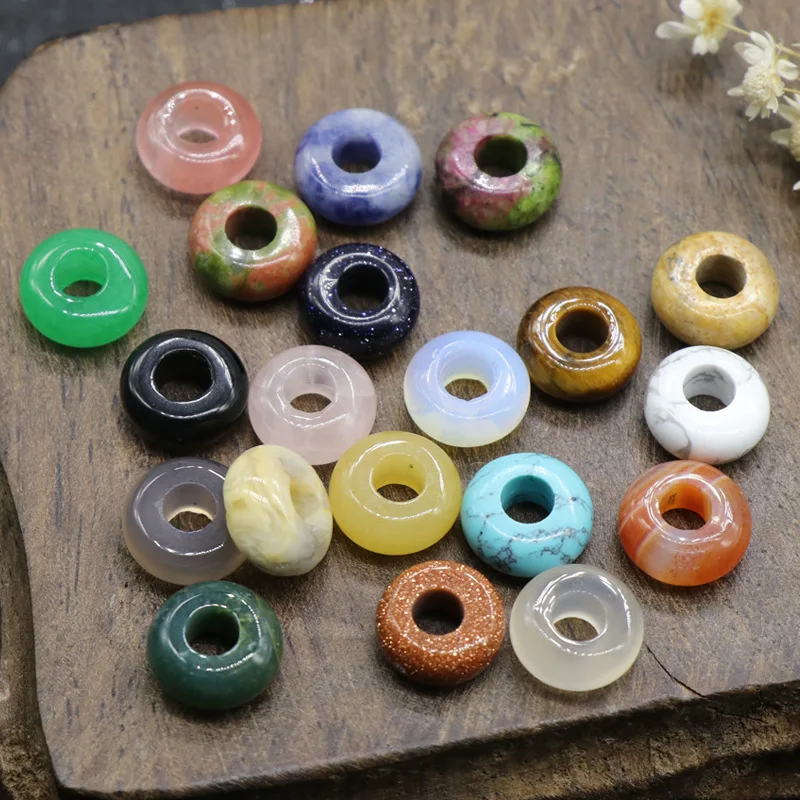 5*10mm Natural stone beads 4mm hole Natural crystal agate jade large hole beads for DIY bracelet wholesale jewelry accessories