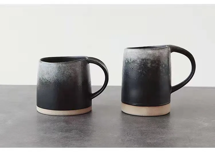 japanese style retro hand painted pottery clay ceramic mugs for tea coffee milk