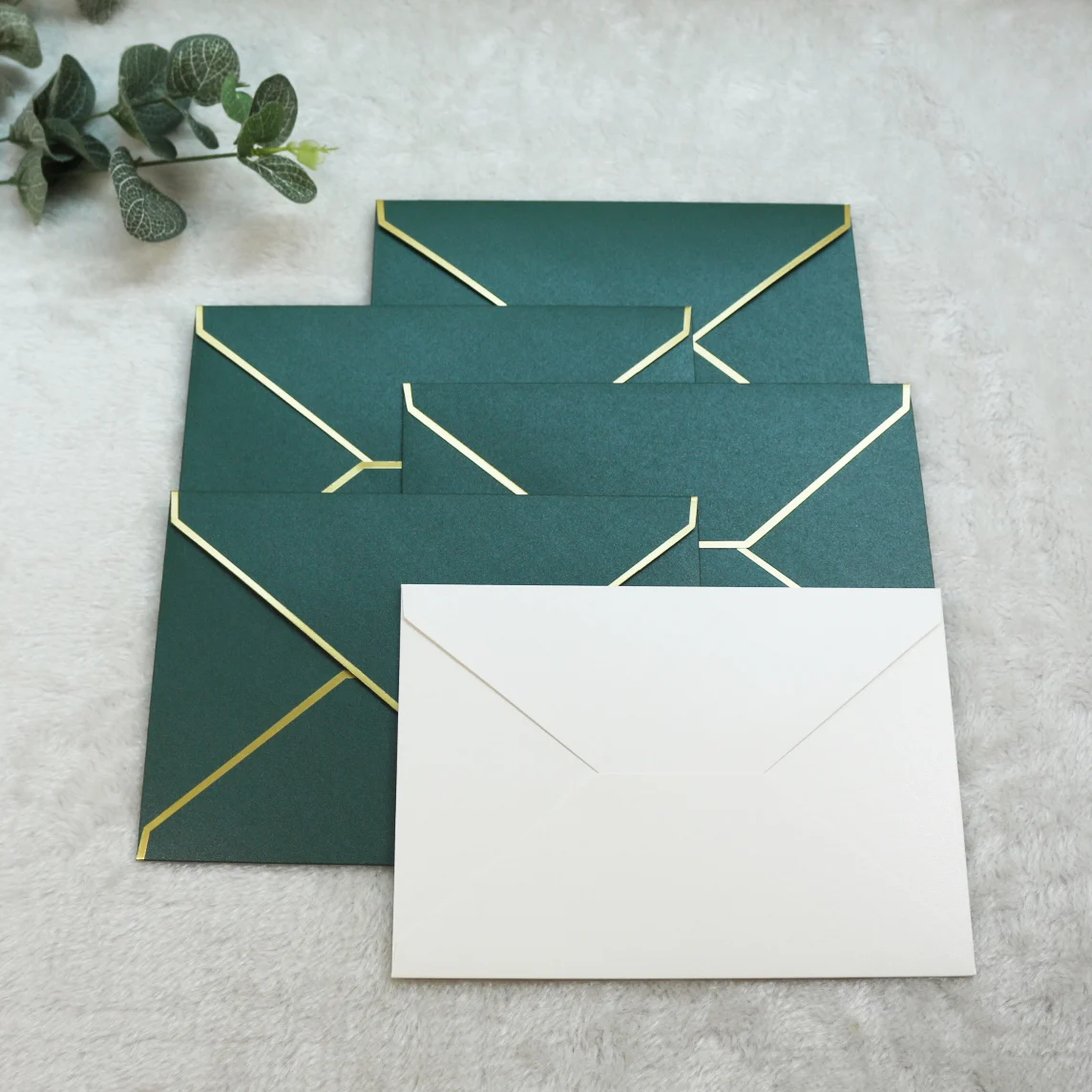 Wholesale Cheap Price 10 Colors Paper Envelopes Simple Gold Foiling Edge Premium Stock Paper Envelope