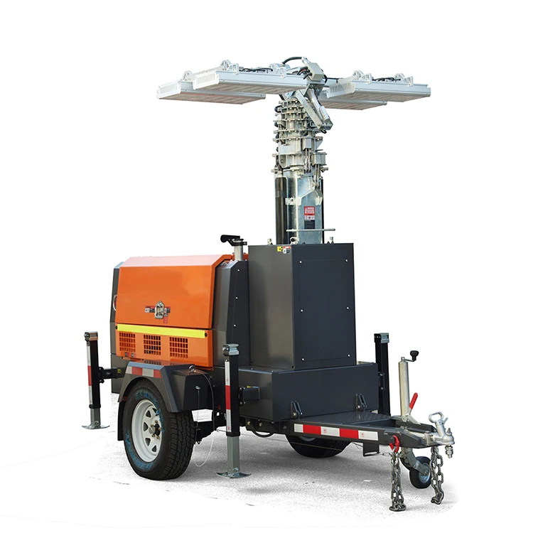 Diesel Portable Generator With Flood Lights Lighting Tower