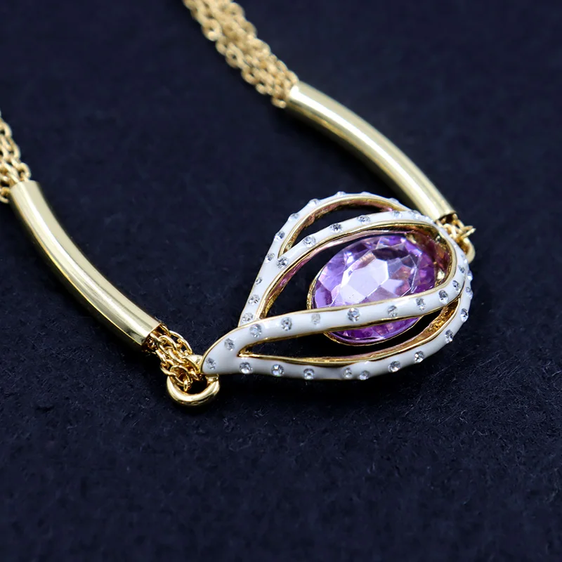 New fashion fine jewelry 925 sterling silver 18k gold plated custom chain heart necklaces earings set for women