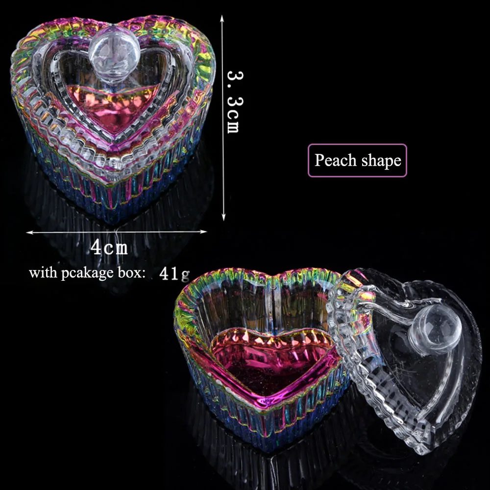 BQAN Nail Crystal Cup Ceramic Acrylic Liquid Pink Glass Dappen Dish With Lid For Nails