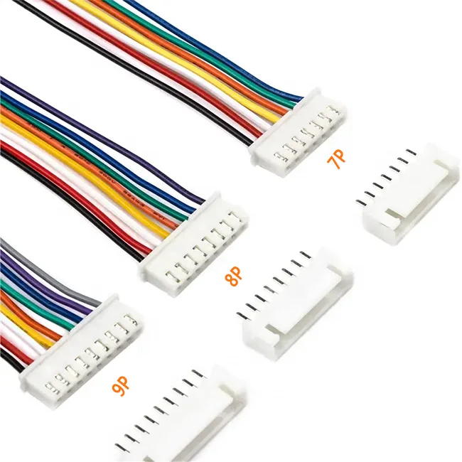 original 2.5mm pitch female wire connector custom 2 3 4 pin jst xh 2.54 cable harness assembly connector 10way cables