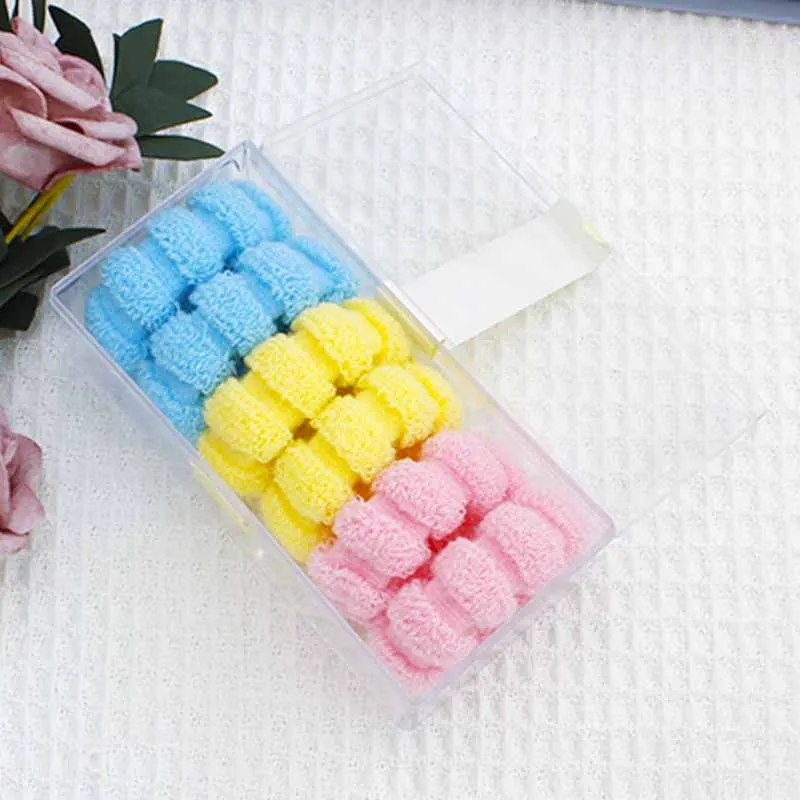 Wholesale of autumn and winter plush hair accessories candy colored rubber bands ponytails hair ties boxed
