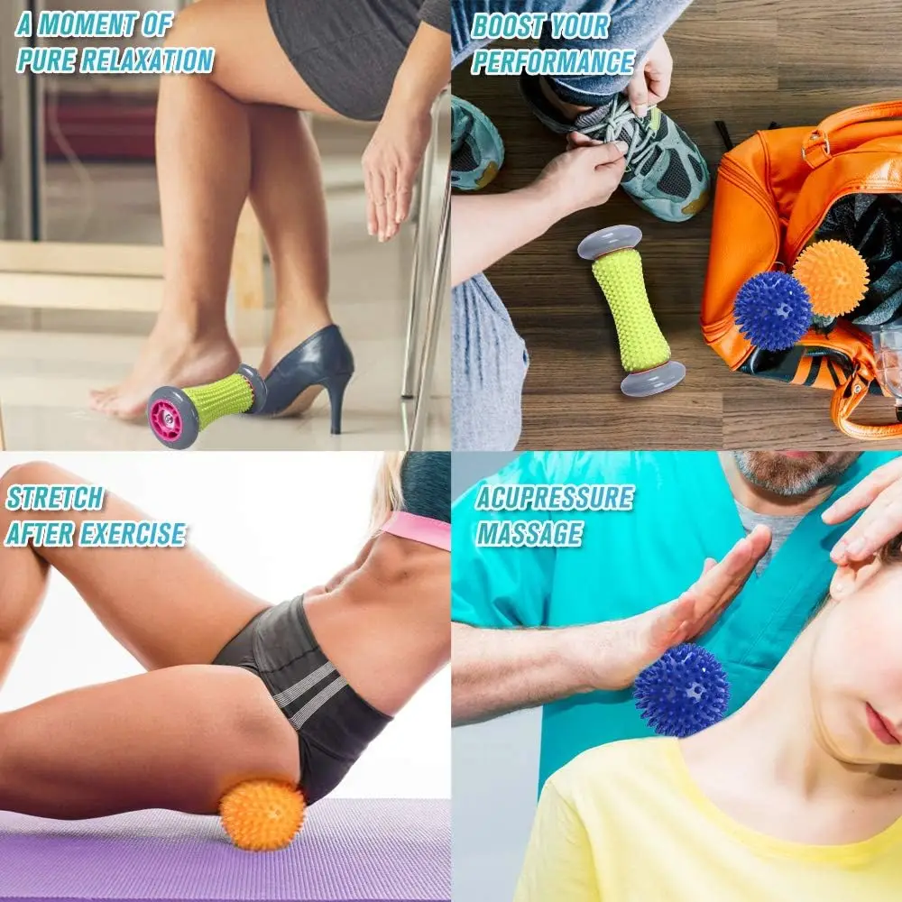 2024 New Foot Roller Massager Multi-Color TPR PVC Foot Massage Roller Sports Style hand massager roller ball