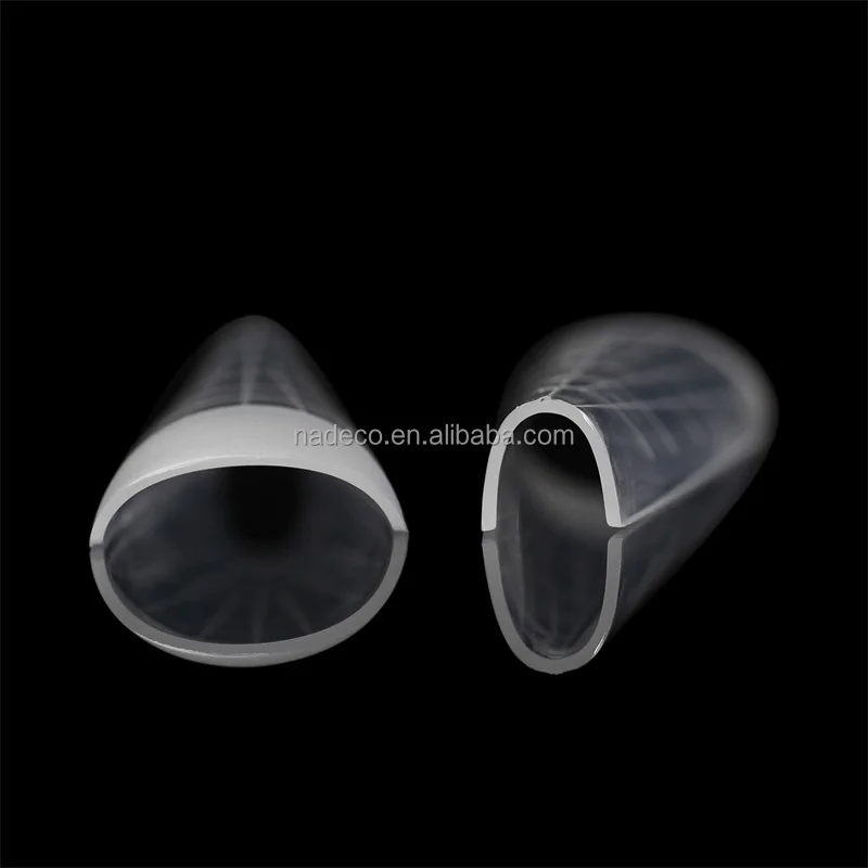 XXL COFFIN SQUARE STILETTO with matte part Dual System Nail Form  DEEP C-curve Straight Side ABS Nail Tips