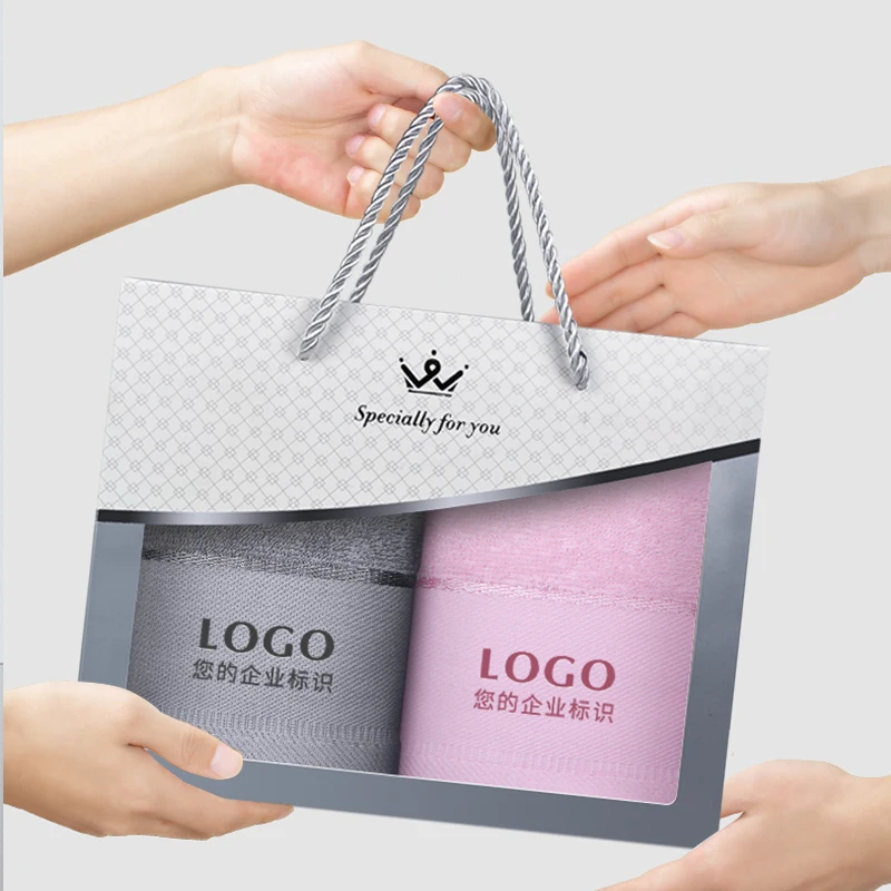 Gift box shower towel set 70x140 bath linen toallas 100% cotton hand and bath towel set