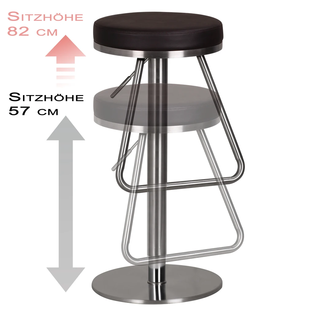 100% Polyurethane Cover Fabric Elegant Bar Chair Round Stainless Steel Bar Chair