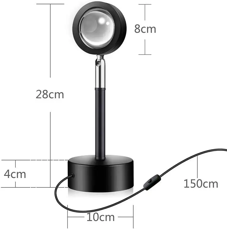 Factory Customize Bedroom Decoration Usb Sunset Light Projection Light Bedroom Sunset Led Light Lamp