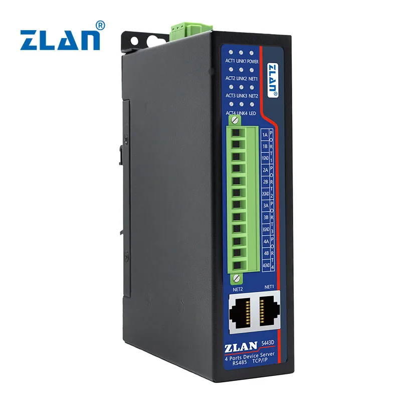 4 port Isolating serial to Ethernet TCP IP Converter Modbus RTU TCP