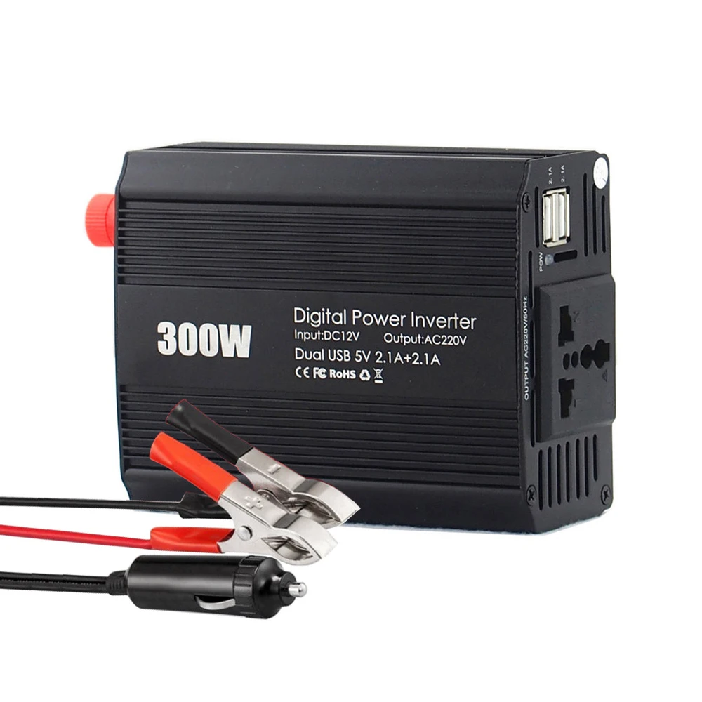 Portable Modified Sine Wave Car Power Inverter 300W DC 12V 24V 36V 48V 72V To AC 110V 220V 230V 240V UPS AC Outlet USB