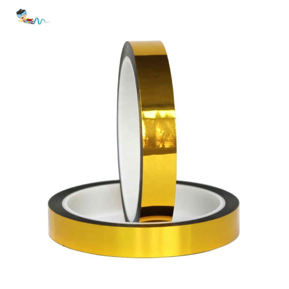 3- Recyclable Gold Surface Reflective BOPP Film Gold-plated DIY Decoration Self Adhesive Tape