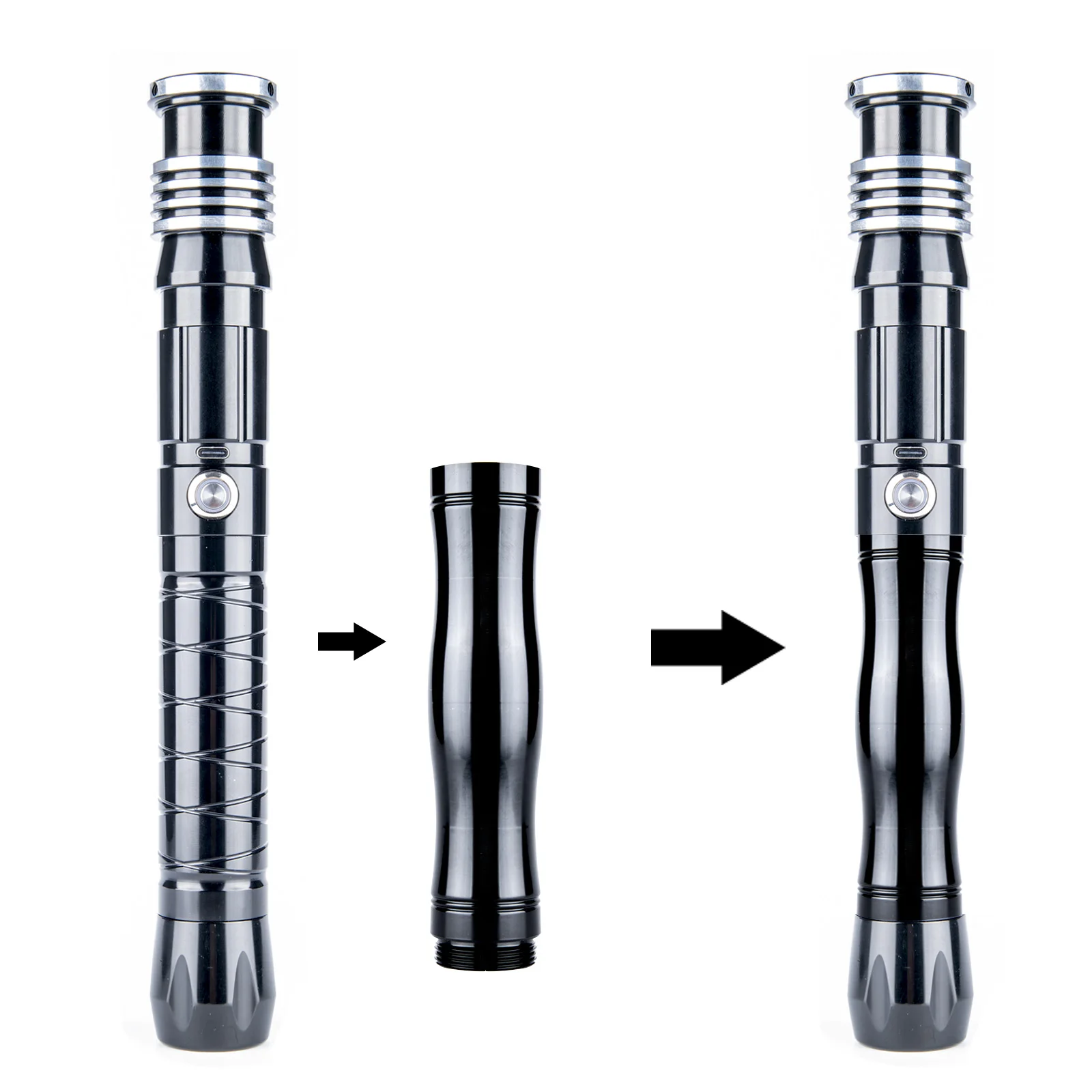 Rechargeable Electronic Retractable Toy Swords Lichtschwert Glowing Lightsaber Double Bladed Rgb Color Fx Lightsaber Sword