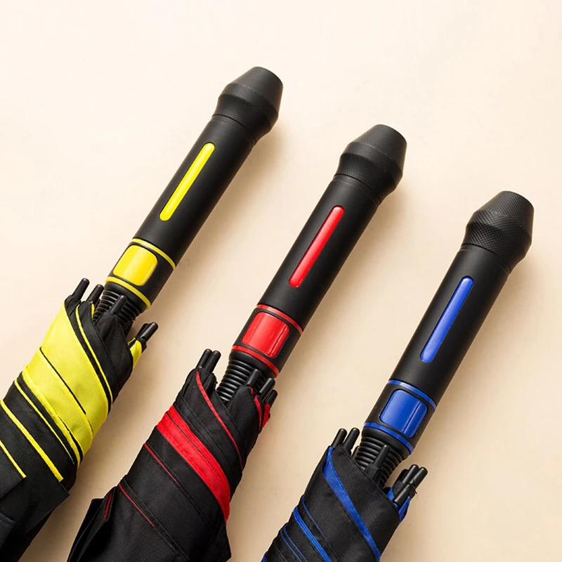 Good Quality Double Layer Full Fiber Automatic Golf Umbrella Long Handle Business Black Glue  Sunshade Umbrella