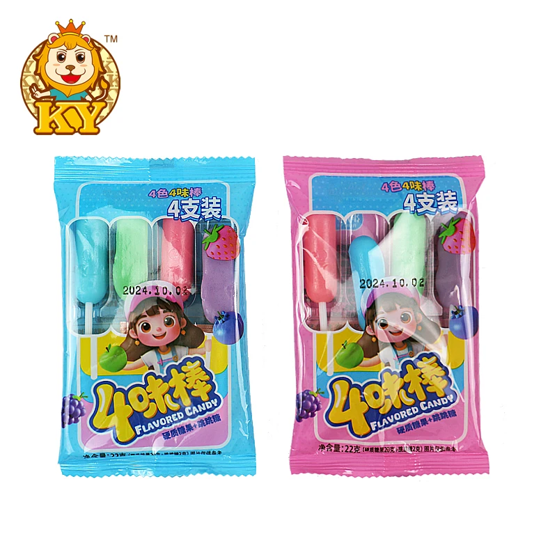 wholesale oem fruit flavor hard candy lollipop with popping candy