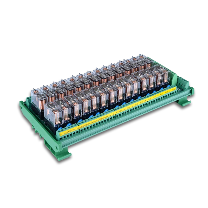 28 Channel 1 SPDT DIN Rail Mount G2R-1-E DC/AC with fuse Interface Relay Module Input 24V