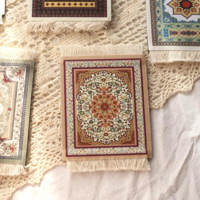 promotional custom Mini  Woven Retro Style Persian mug beer cup Rug Carpet placemat coaster for drink