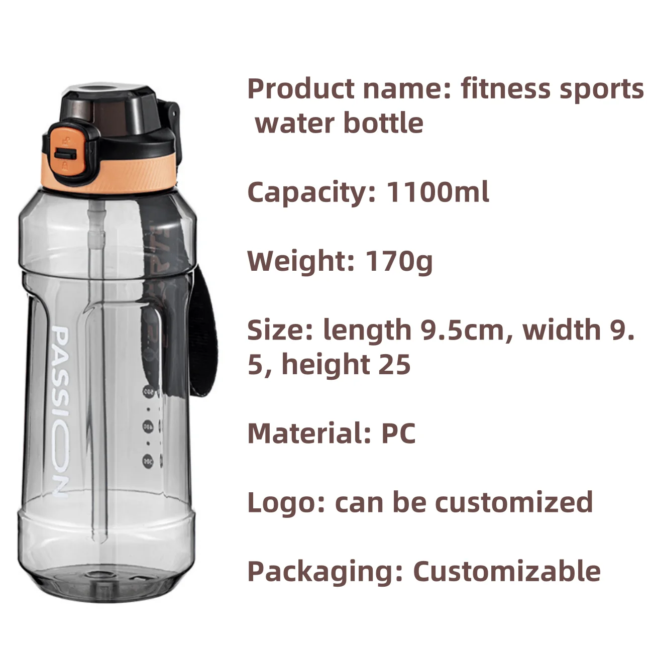 Summer High Temperature Resistant Plastic Water Bottle with Rope Convenient Fitness Sports Water Bottle