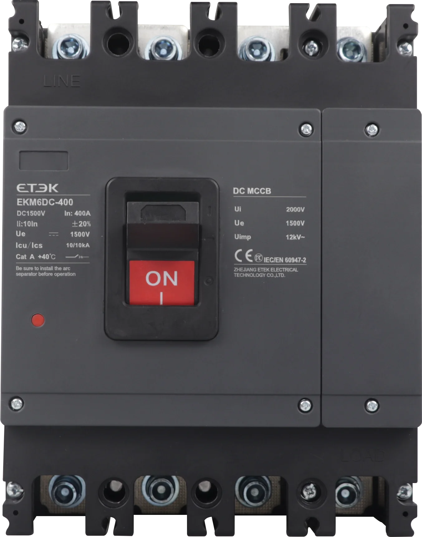 ETEK EKM1-63DCSolar в формованном корпусе 500V 1000V 1500V DC фотоэлектрический выключатель 150A 200A 300A 400A 600A ПВ изолятор высокий ток