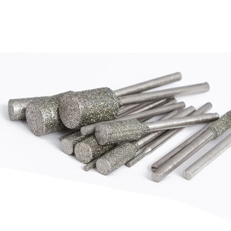 High quality Electroplated diamond round burr Cylindrical diamond grinding head for grinder