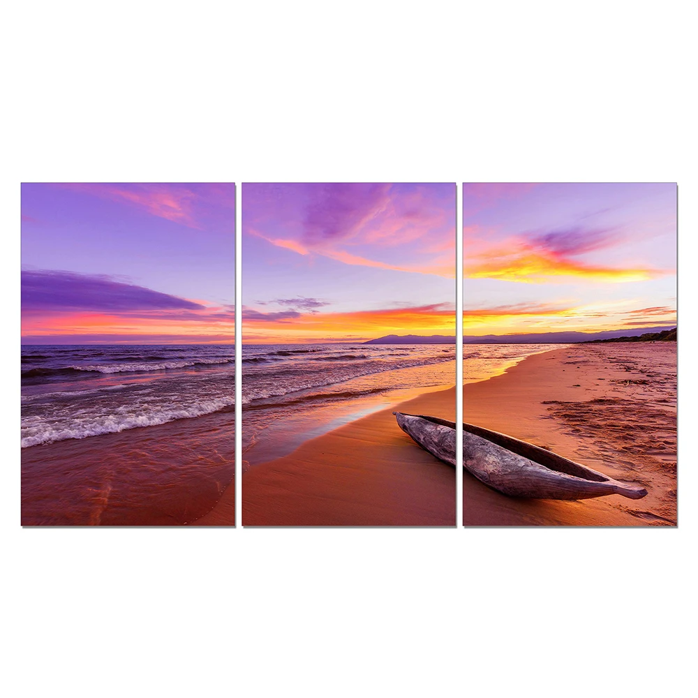Factory Wholesale HD Glossy Landscape Seascape Canvas Acrylic Glass Painting Wall Decoration Wall Print for bedroom