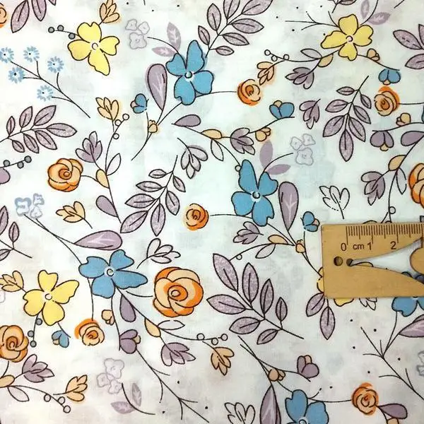 Высококачественная Яркая дизайнерская легкая хлопчатобумажная ткань для рубашек с маленьким цветочным