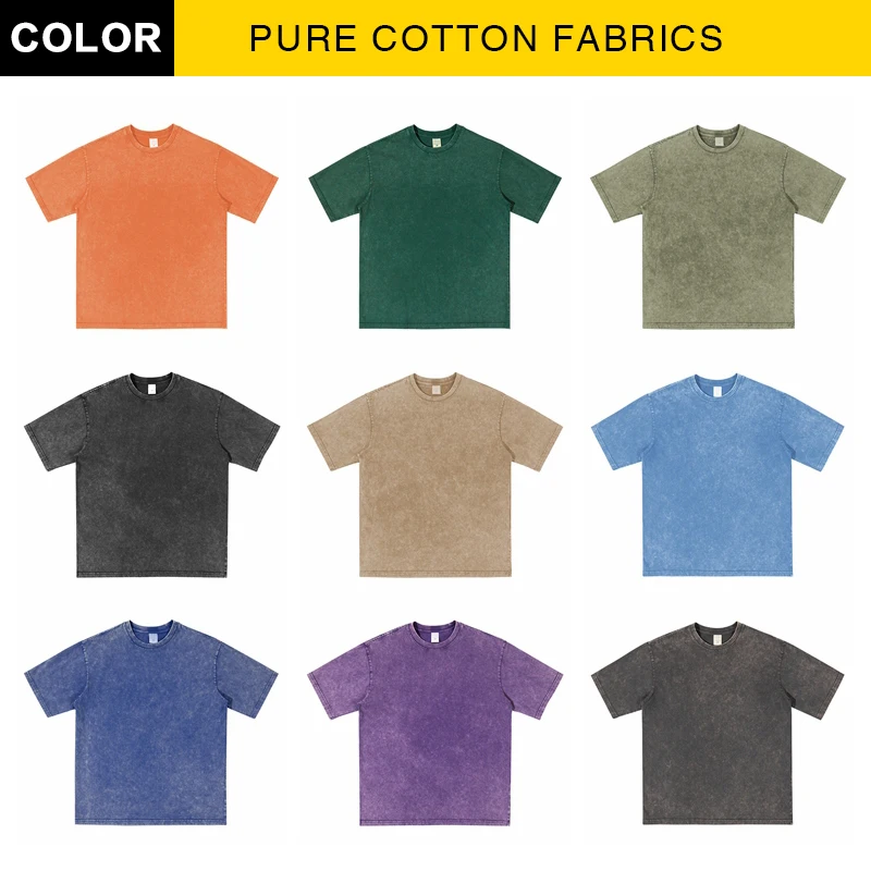 Wholesale 300Gsm Vintage Cotton T shirts High Quality Men Wash Oversized Tshirts
