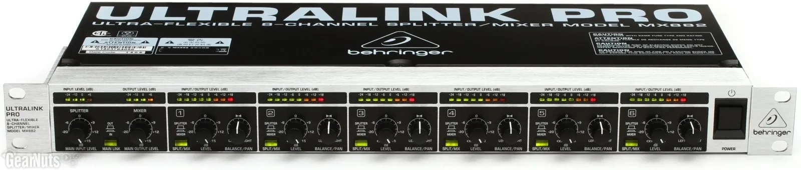 Behringers MX882 V2 Professional 2 in 8 Out Signal Splitter or Mixer Sound Console