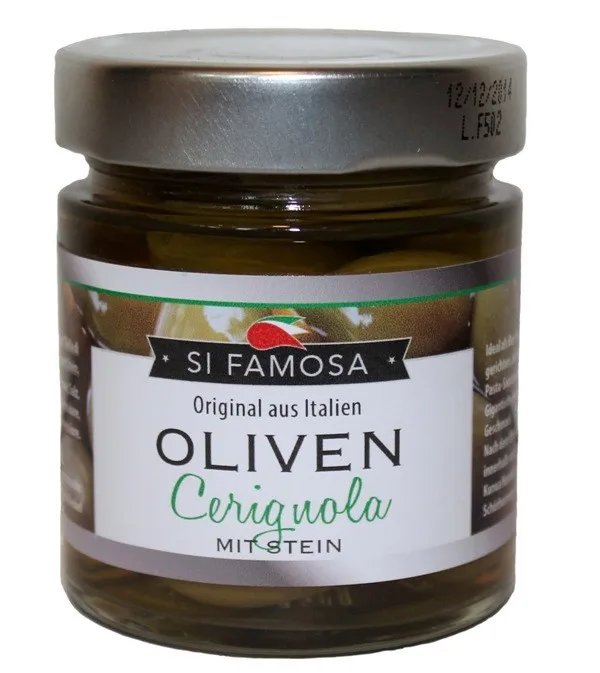 Good End Price Italian Cerignola Olives 225ml Cal. 90-110 in Glas No Flavour Used Seasoned Organic With Long Shelf Life IFS