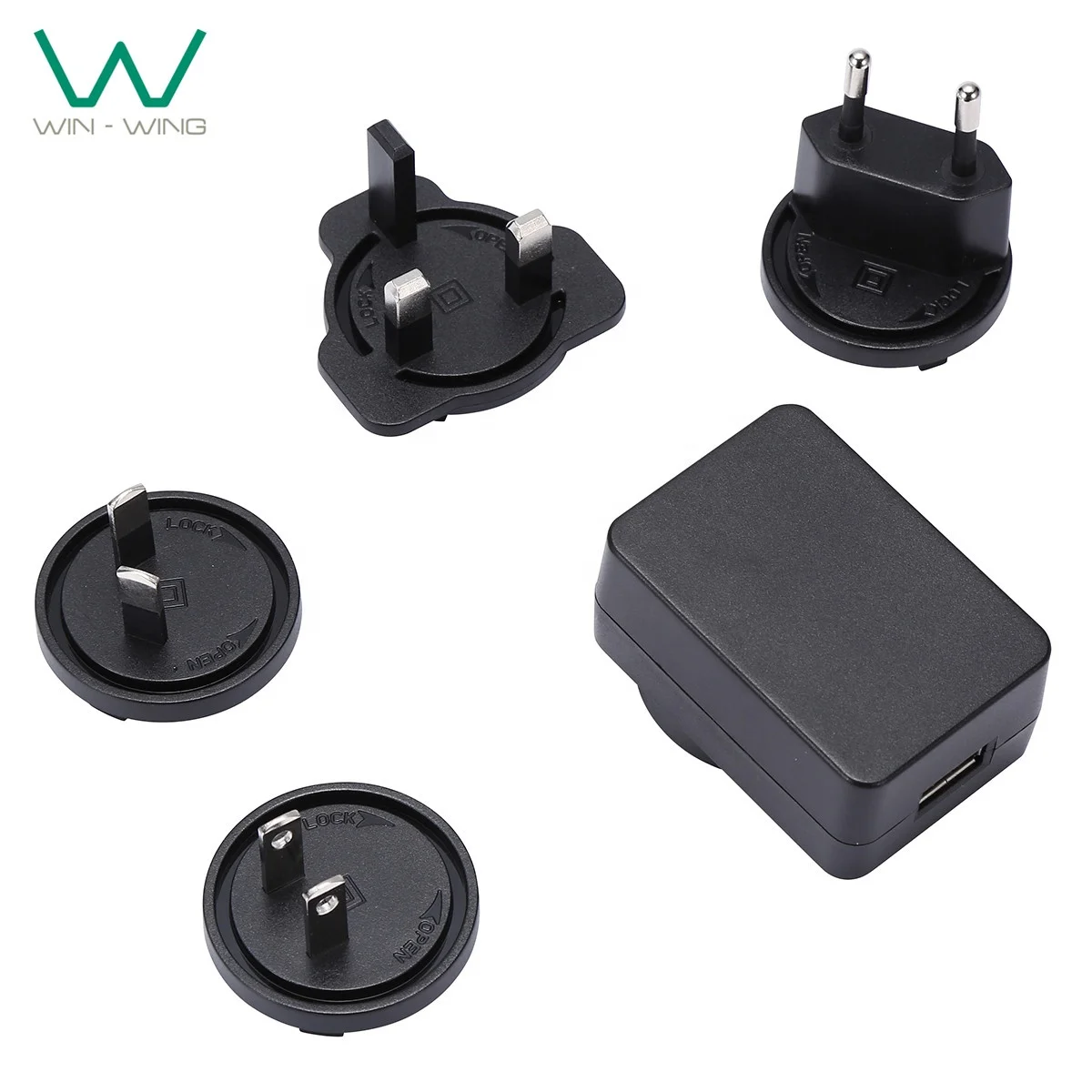 Usb Power Supply 5v 2a 2.1a 2.4a 2.5a 2000ma 2100ma 2400ma 2500ma Interchangeable Plug Power Adapter