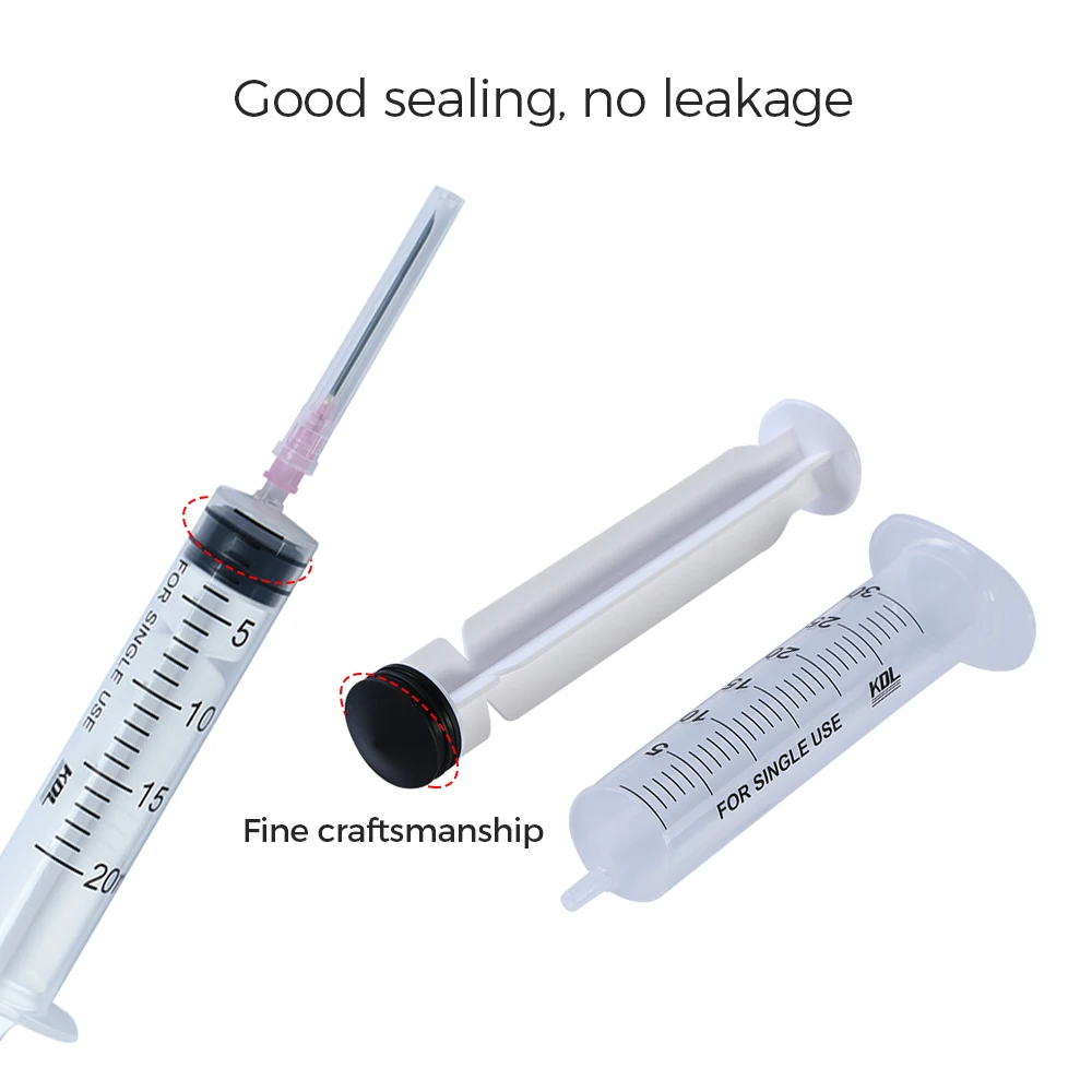 KDL CE ISO Certificate High Quality  3 parts Disposable Luer Lock Syringe 2ml 3ml  5ml 10ml 20ml 50ml 60ml Syringe with Needle