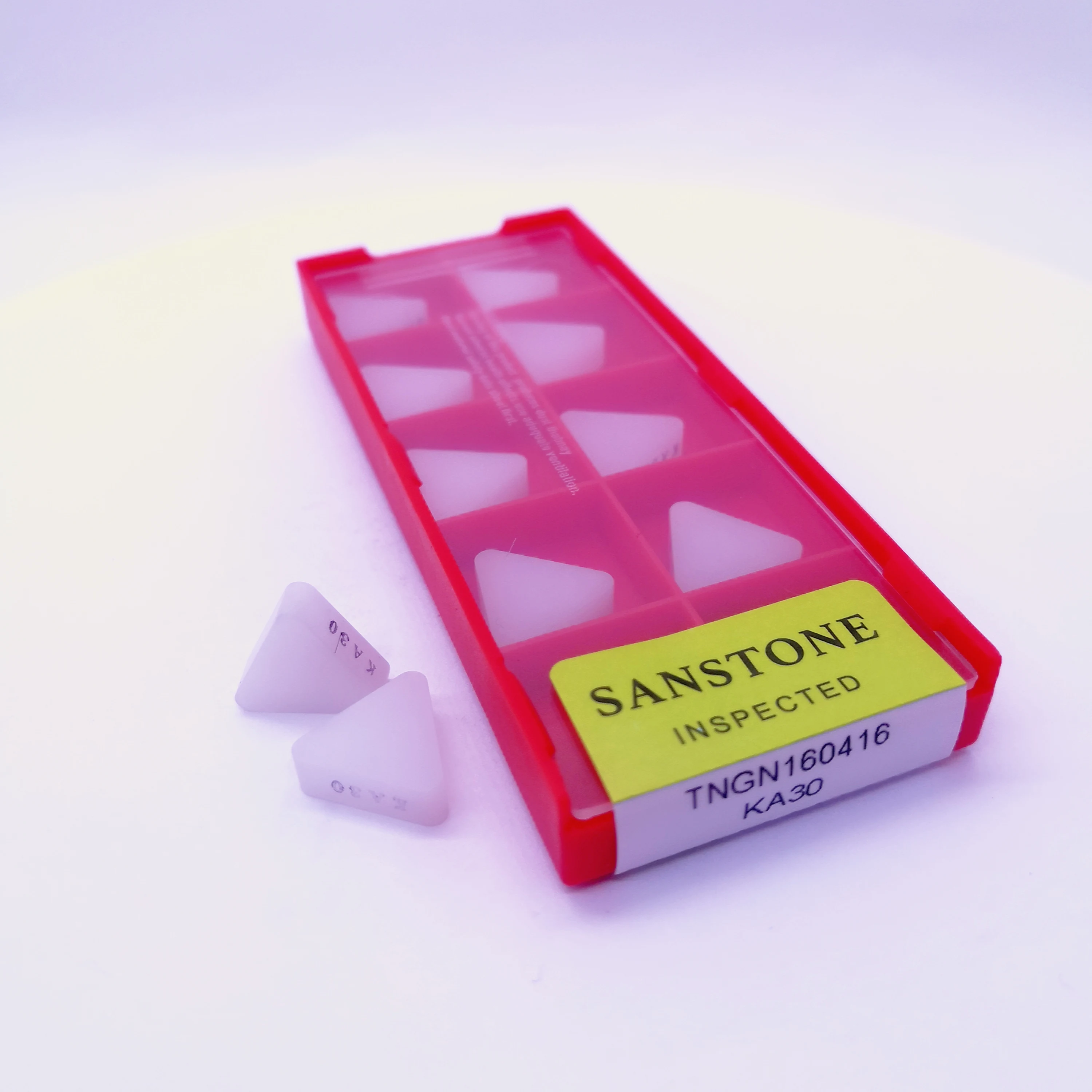 TNGN160416 Ceramic Inserts High Hardness TNGN160416 KA30 White Ceramic Blade For Cast Iron Processing