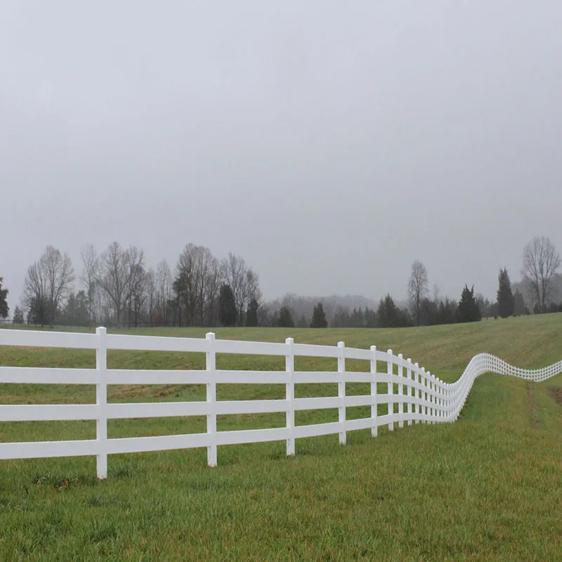 Factory Direct Price Vinyl Fence PVC Fencing Post and Rail Heavy Duty 4 Rail Horse PVC Farm Fence