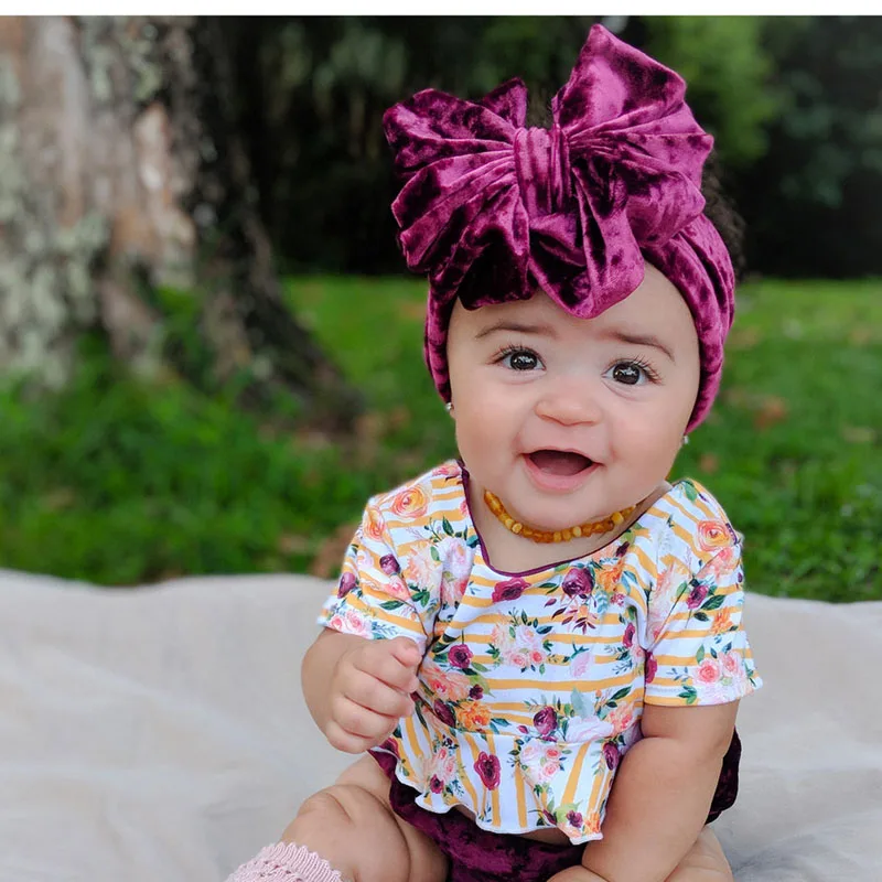 High Quality Baby Hair Accessories Various Big Bow Fabric Hairband For Kids Handmade Baby Headbands