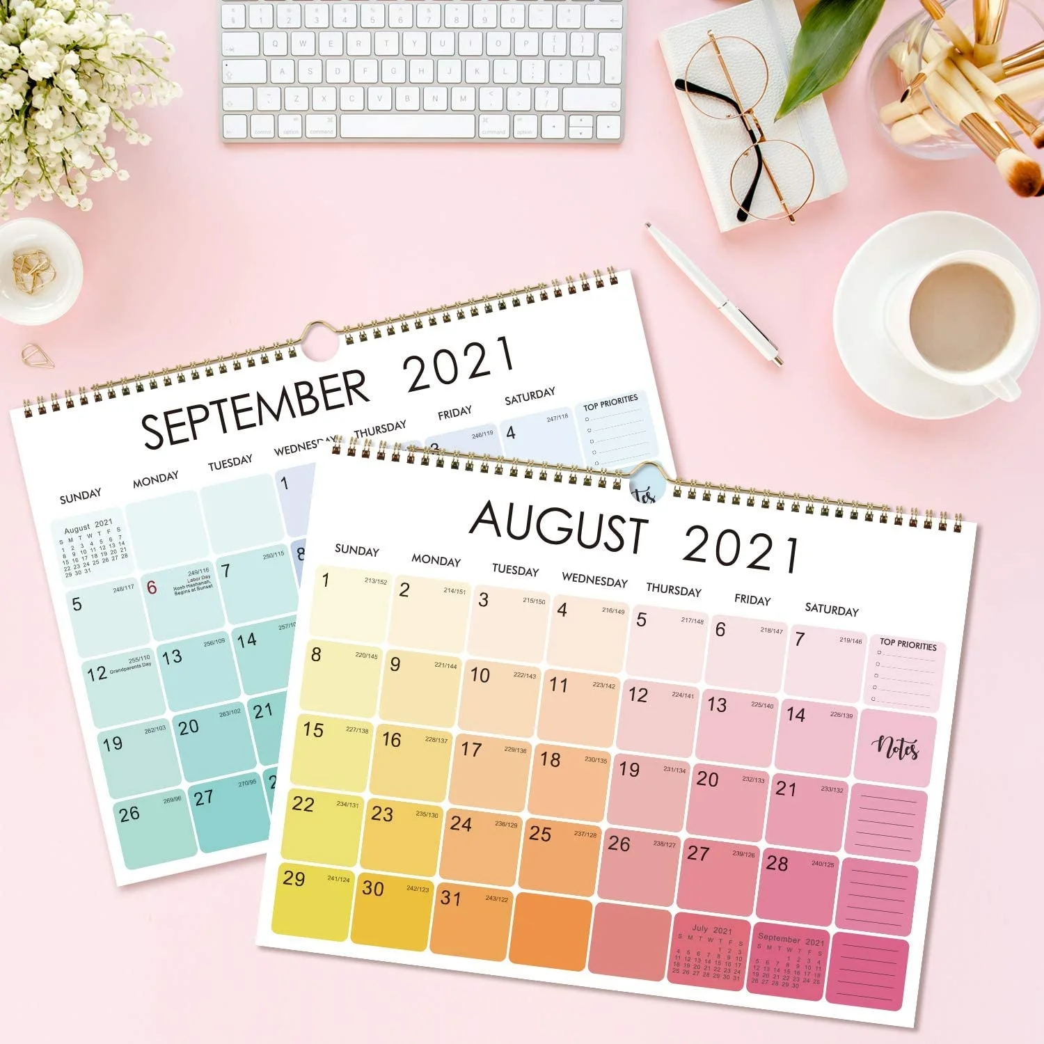 Creative 2022 Calendar with Wall Hanging Loop To Do List Year Planner Monthly Wall Calendar Daily Schedule Home Office