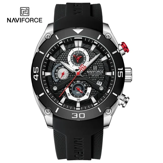 Naviforce 8038 Top Sale Men Japan Quartz Movement Wrist Watch Waterproof Silicone Sport Watch Men Watch Relogio Masculino