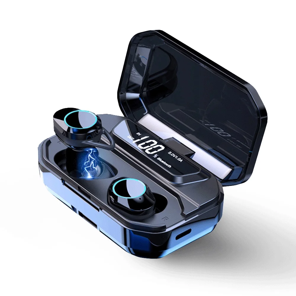 G02 V5.0 Bluetooth стерео наушники беспроводные IPX7 водонепроницаемые сенсорные гарнитура 3300 мАч батарея светодиодный дисплей Type-c зарядный