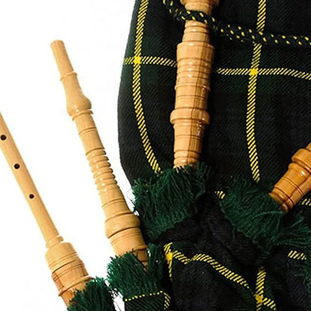 Dark Green Tartan Toy Bagpipe for Kids Pipe Band Uniform Hand Made Wool Tartan All Size Toy Bagpipe