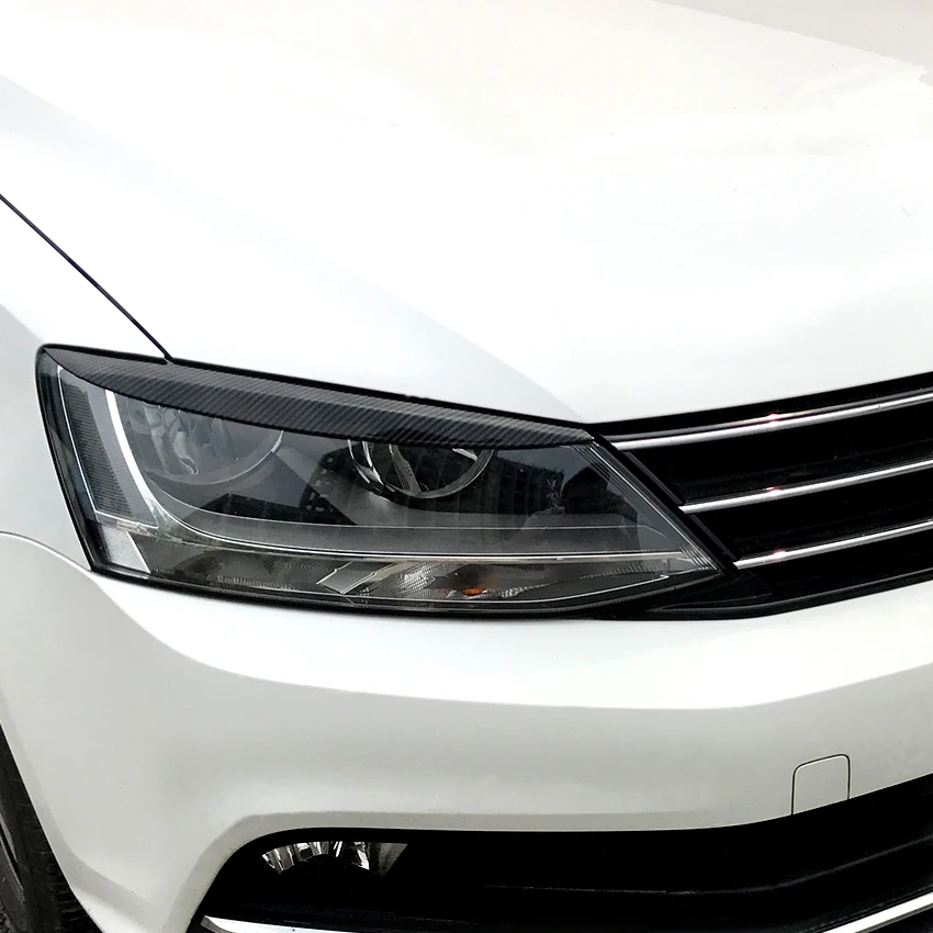 AMP-Z Hot Sales Body Kits Headlight Gloss Black ABS Material Light Eyebrows For Volkswagen Jetta MK6 2011-2017