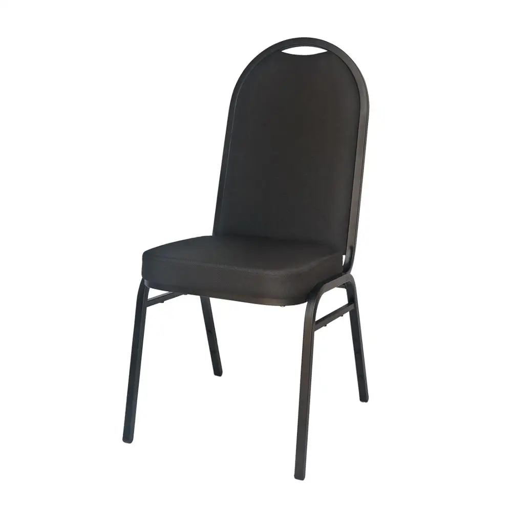 Foshan Yichuang Black Tube Black Fabric Banquet Chair for Sale Cheap Steel Dining Chair Dining Room Furniture Home Furniture