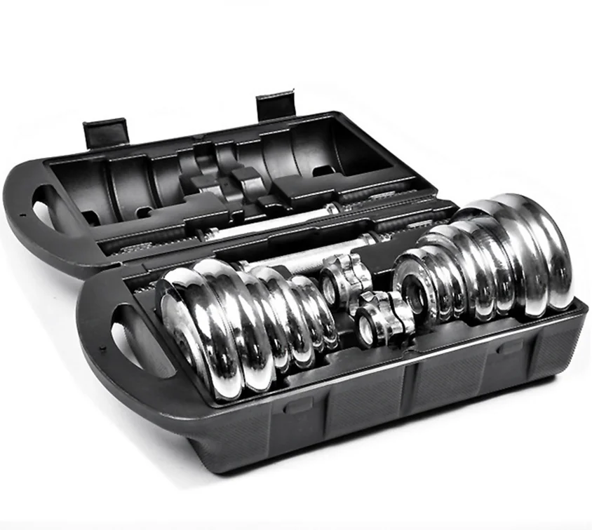 2021 new arrivals Hot Sale home gym strength training 50kg 20kg Paint Dambles adjustable chrome dumbbell set