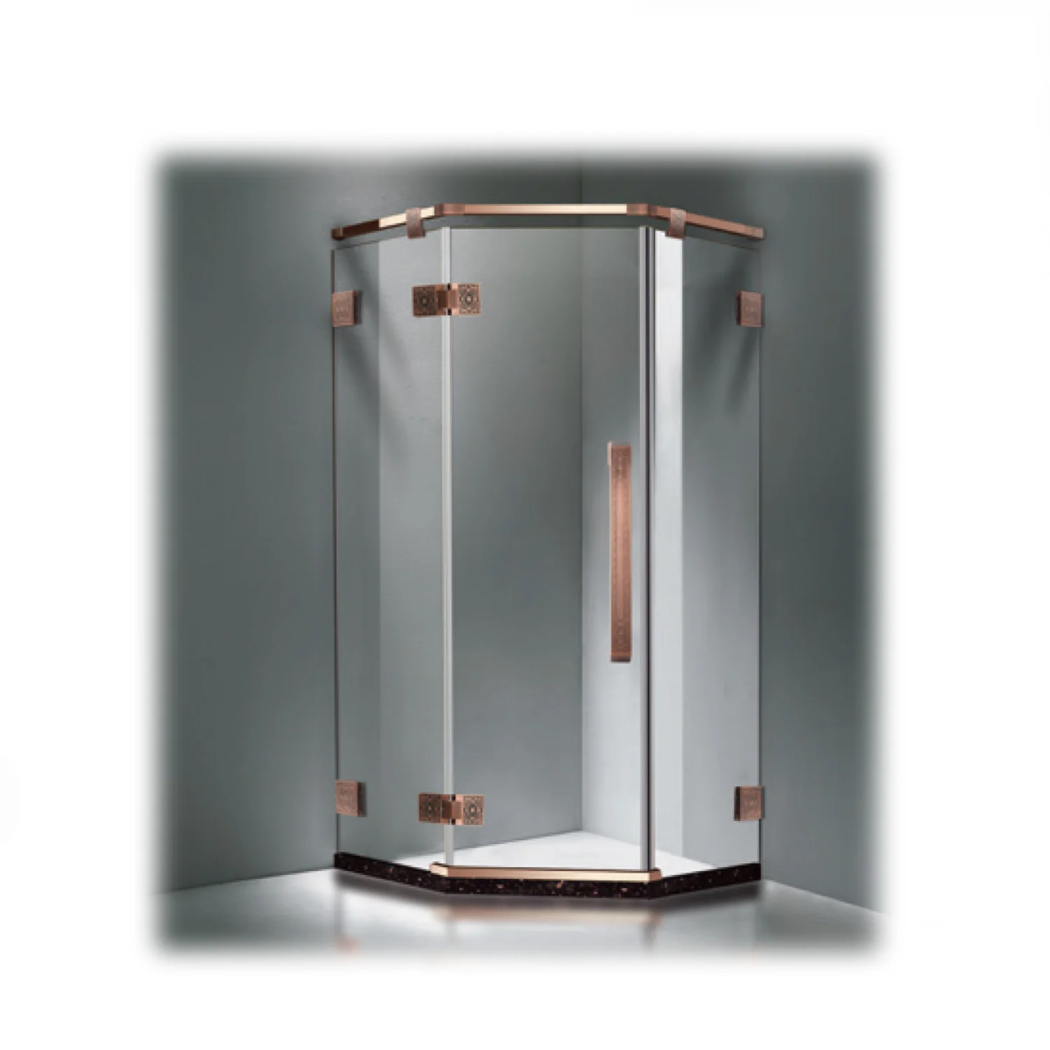 
italian style wc toilet glass shower room with wheel 