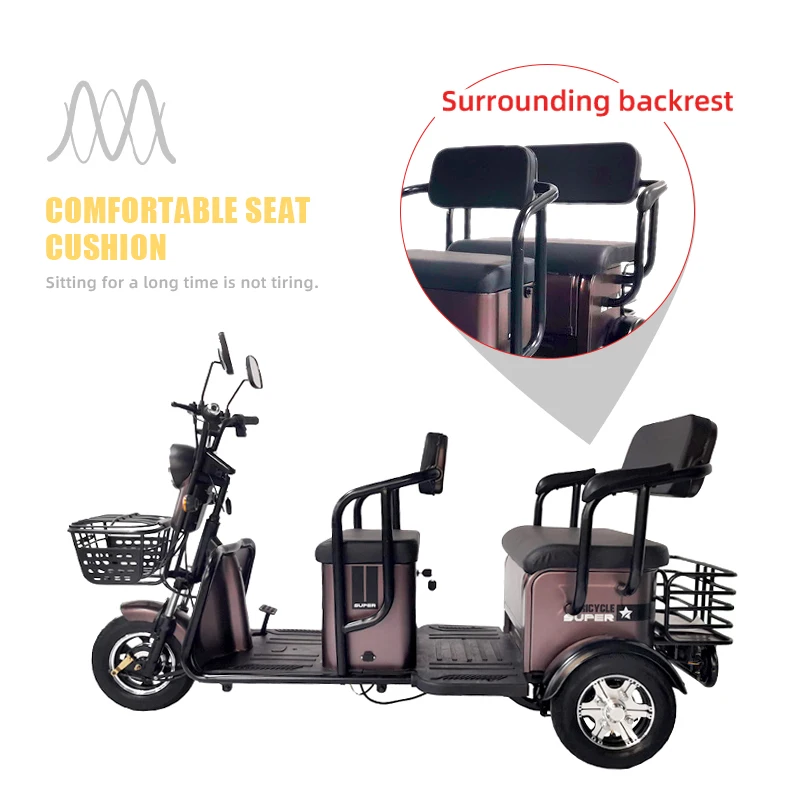 New Cars Tricycle Electric Scooter High Speed  Large Space Adults Three Wheel Electric Tricycle For Passenger