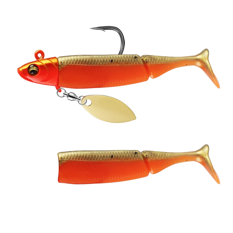 Palmer 20g one head two tails/set swim bait fishing lures soft plastic fishing bait lure vivid swim crappie fishing jig heads