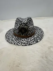 Новая Стильная осенне-зимняя Классическая джазовая шляпа с большими широкими полями и леопардовым принтом, мужская и женская шляпа, шляпы-федоры