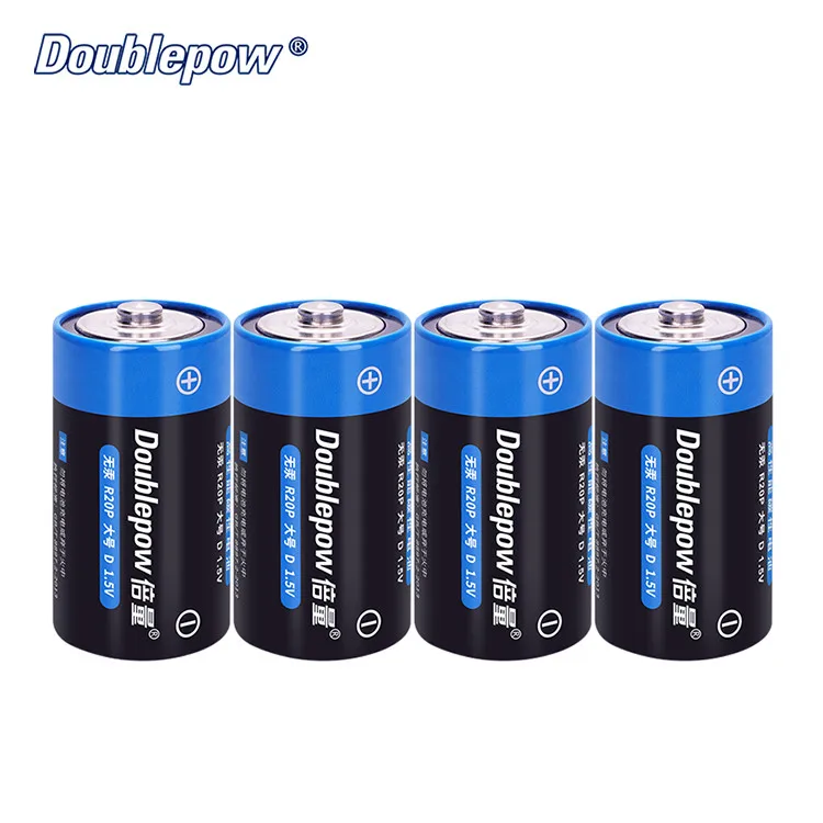 Factory Price 1.5V R20P D Size 0%Hg Um-1 Super Heavy Duty Zinc Carbon 1.5V Battery for Radio Toys Remote Control
