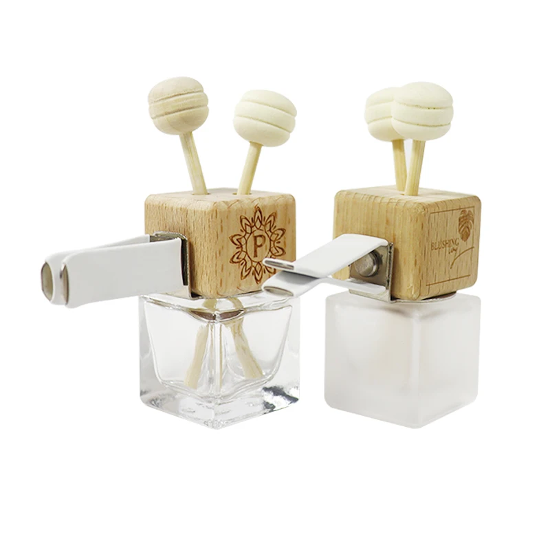 
Empty Glass Car Air Freshener Perfume Bottle Fragrance Waterproof Car Diffuser Bottle With Clip 